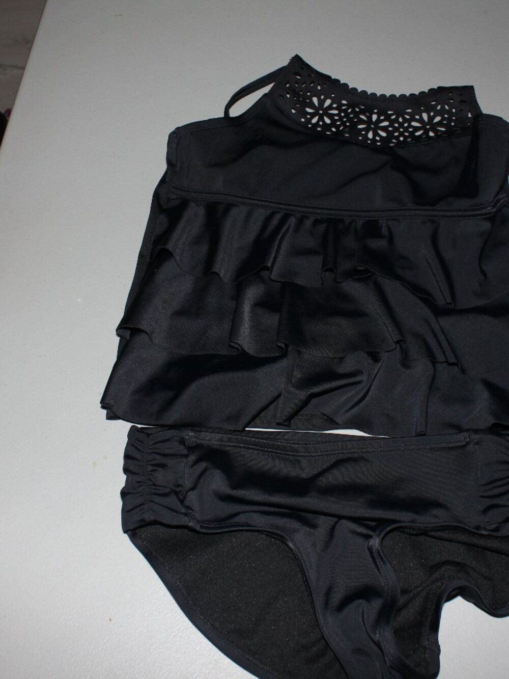 Black 2 Pcs Justice Tankini Swimsuit Size 12